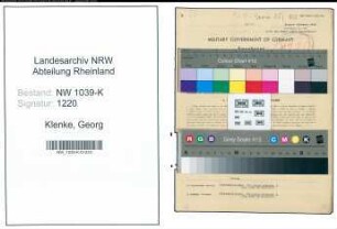 Entnazifizierung Georg Klenke , geb. 15.11.1899 (Kernmacher)