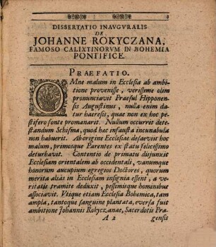 Ex Historia Ecclesiastica De Johanne Rokyczana Famoso Calixtinorvm In Bohemia Pontifice : Ad Illvstrationem Historiae Hvssiticae