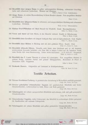 Textile Arbeiten (Nr. 358 - 366)