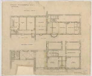 Thiersch, Friedrich von; Glonn (Obb.); Schloss Zinneberg - Altes Schloss - Ostflügel (Grundriss EG, Grundriss 1. OG)