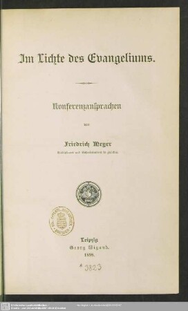 Im Lichte des Evangeliums : Konferenzansprachen