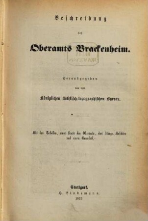 Beschreibung des Oberamts Brackenheim