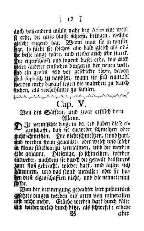 Cap. V. - Von den Säfften, und zwar erstlich vom Allaun.