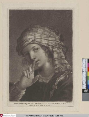 [Ein Mädchen mit turbanartigem Kopfputz; A girl wearing a kind of turban]