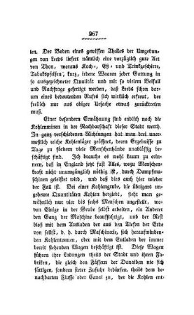Große Kohlenwerke in der Umgegend; Eisenbahnen; Berichtigung einer irrigen Ansicht über deren Anwendung.