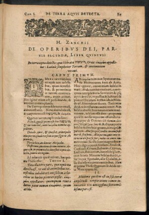 H. Zanchii De Operibus Dei, Partis Secundae, Liber Quintus: