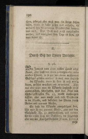 II. Durch Biß der Thiere Verletzte.