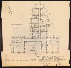 Evangelisches Diakonissenkrankenhaus Bethanien, Berlin-Kreuzberg Feierabendhaus: Grundriss EG 1:100