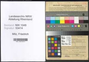 Entnazifizierung Friedrich Milz , geb. 18.12.1913 ()