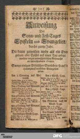 Anweisung der Sonn- und Festtages-Episteln und Evangelien