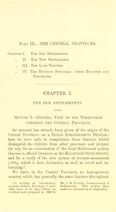 Part III. - The central provinces