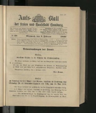 No. 26, 4. Februar 1920