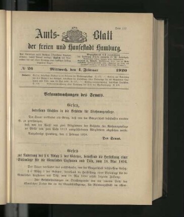 No. 26, 4. Februar 1920