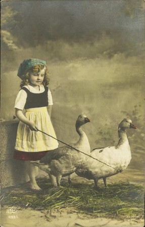 [Mädchen mit zwei Gänsen]