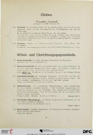 Möbel- und Einrichtungsgegenstände (Nr. 127-167)