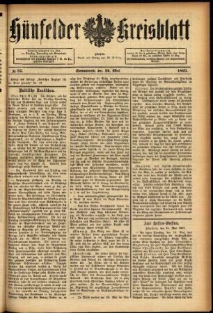 Ausgabe vom Samstag, den 22. Mai 1897.