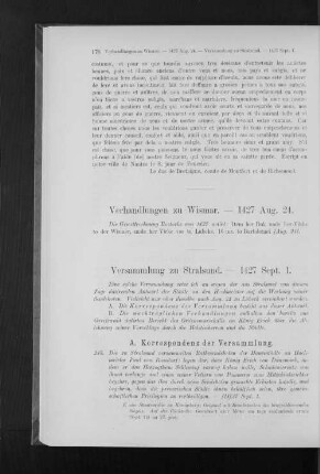 Versammlung zu Stralsund. - 1427 Sept. 1.