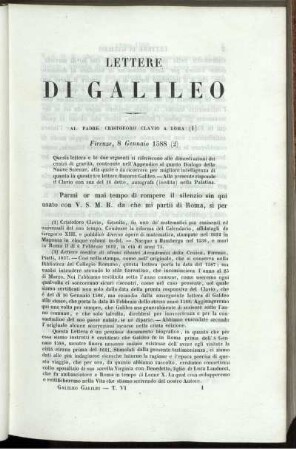 Lettre Di Galileo.