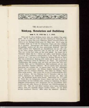 VIII. Hauptabschnitt: Rückzug, Revolution und Auflösung