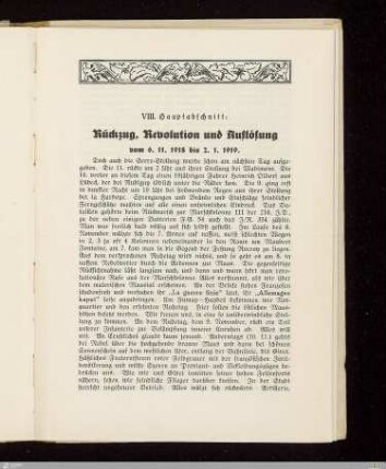 VIII. Hauptabschnitt: Rückzug, Revolution und Auflösung