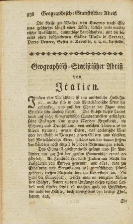 Geographisch-Statistischer Abriß von Italien.