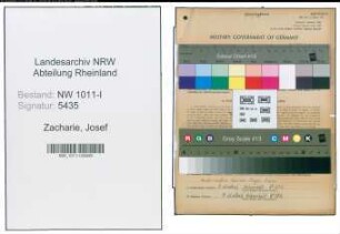 Entnazifizierung Josef Zacharie , geb. 20.03.1897 (Textiel Arbeiter)