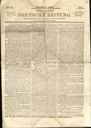 Pekinger Deutsche Zeitung, 1901 Nr. 14