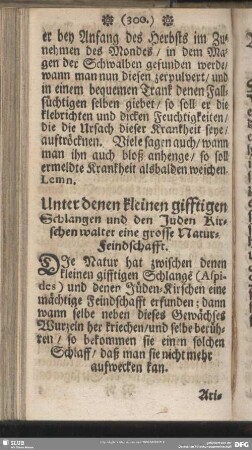 Unter denen kleinen gifftigen Schlangen und den Juden Kirschen waltet eine grosse Natur-Feindschafft