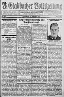 Bergisch Gladbacher Volkszeitung. 1906-1929