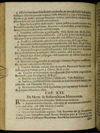 Cap. XXI. De Morte & Resurrectione Mortuorum.