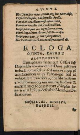 Ecloga Quinta, Daphnis.