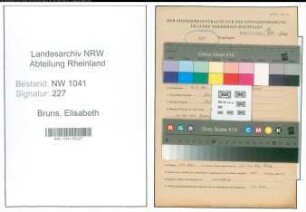 Entnazifizierung Elisabeth Bruns , geb. 13.11.1900 (Lehrerin)