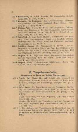 M. Tempelherren-Orden