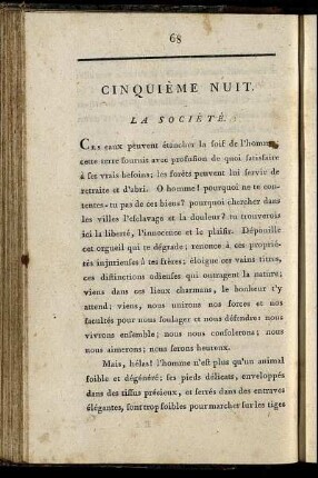 Conquième Nuit. La Société.
