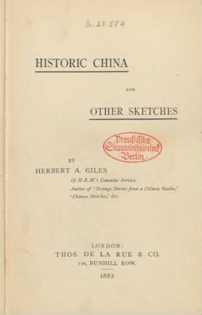 Historic China and other sketches