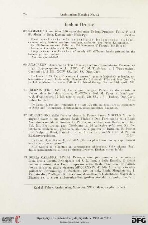 Bodoni-Drucke (Nr. 89 - 104)