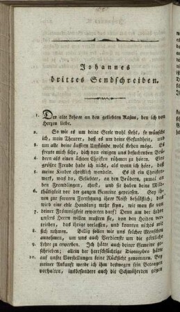 Johannes drittes Sendschreiben.
