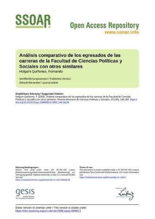 Análisis comparativo de los egresados de las carreras de la Facultad de Ciencias Políticas y Sociales con otros similares