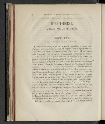 Livre deuxième. Jaugeage par les déversoirs.