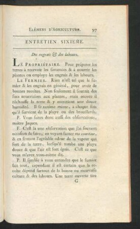 Entretien Sixieme