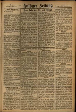 Zweite Ausgabe vom Mittwoch, den 06. Januar 1926.
