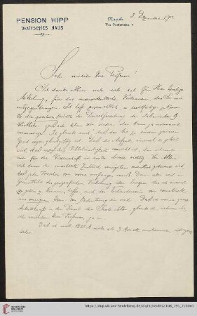 Brief von Fritz Saxl an Franz Boll