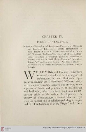 Chapter IV. Period of Transition
