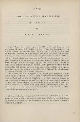 I nuovi fondamenti della geometria.