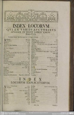 Index Locorum Explicatorum