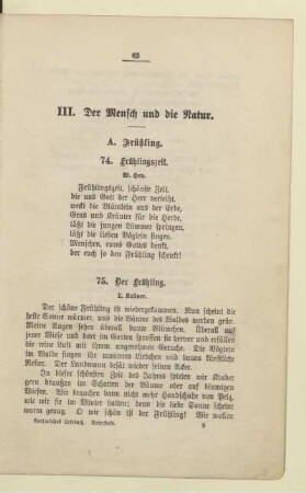 III. Der Mensch und die Natur