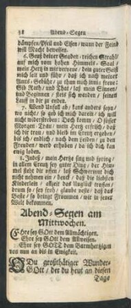 Abend-Segen am Mittwochen