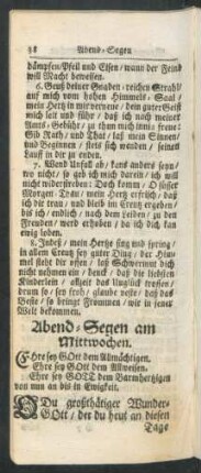 Abend-Segen am Mittwochen