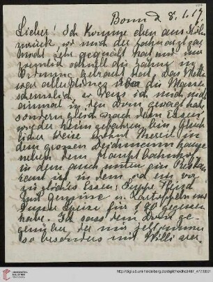 Heid. Hs. 3487,477: Brief von Marie Luise Gothein an Eberhard Gothein