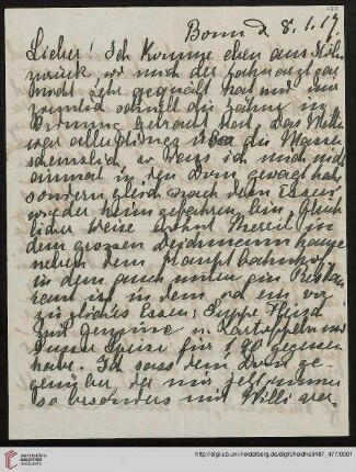 Heid. Hs. 3487,477: Brief von Marie Luise Gothein an Eberhard Gothein